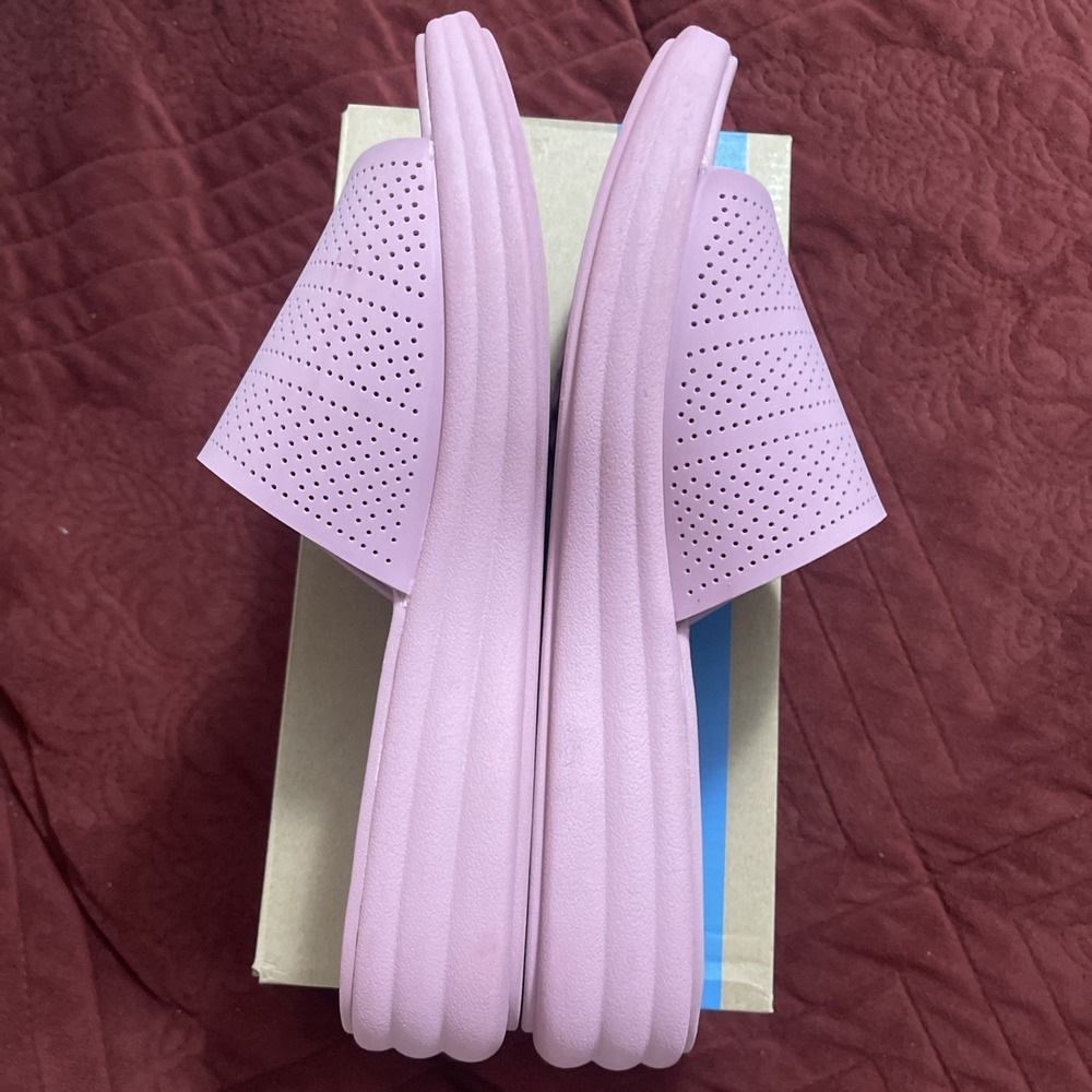 Clarks Womens 12 M Drift Twist Purple‎ Synthetic Casual Slides Sandals Shoes - Picture 7 of 14